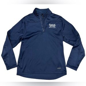 Sam Samuel Adams Pullover Jacket Size Med Shirt Lined Shacket Blue Charles River